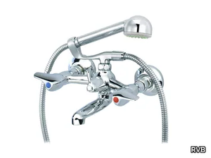 PILE & FACE - 2 hole wall-mounted bathtub mixer with hand shower _ RVB