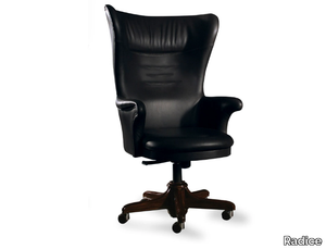 CONSULAT - Leather executive chair with armrests with 5-spoke base _ Radice