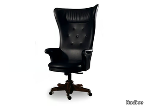 AMBASSADOR - Leather executive chair with 5-spoke base with armrests _ Radice