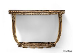 EDGAR - Demilune Dark Emperador marble console table with bronze base _ Radice