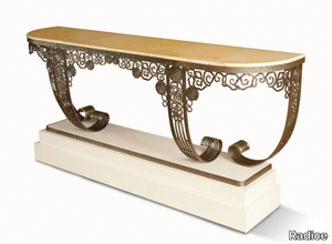 FLEUR - Onyx console table with bronze feet _ Radice