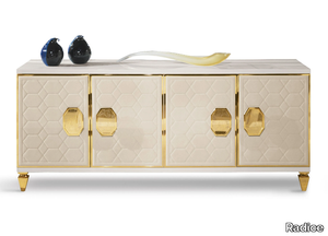 HIVE - Wooden sideboard with leather doors _ Radice