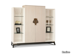 MARGOT - Wood and glass highboard with doors _ Radice