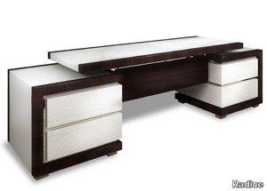 PLATINUM - Rectangular wooden writing desk with drawers _ Radice