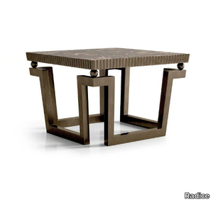 KUBO - Square brass coffee table with marble top _ Radice