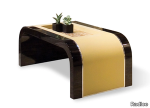 HORN - Rectangular sled base wood and leather coffee table _ Radice