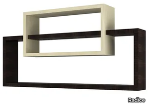 CHELSEA - Floating leather and wood bookcase _ Radice