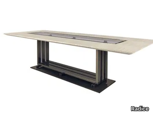 TRILOGY - Rectangular wood and glass table _ Radice