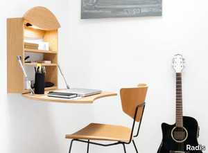 RING - Wall mounted wooden secretary desk with flap doors _ Radis