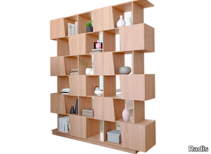 STEP L - Open divider wood veneer bookcase _ Radis