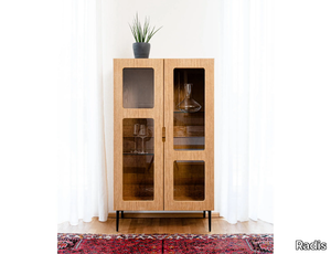 NOBLE - Wood veneer highboard with doors _ Radis