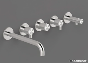 TQN52 - Wall-mounted thermostatic steel bathtub tap with diverter _ Radomonte