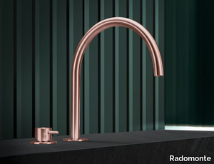 ZER32 - Countertop single handle steel washbasin mixer _ Radomonte