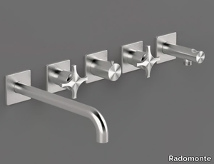 DXN52 - 5 hole wall-mounted Recessed steel bathtub mixer _ Radomonte