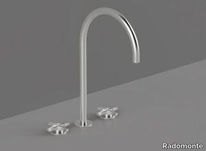 DXN26 - 3 hole countertop stainless steel washbasin mixer _ Radomonte