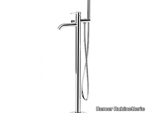 METRICA - Floor standing single handle bathtub mixer with hand shower _ Remer Rubinetterie