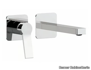 SLASH & DOT - 2 hole wall-mounted washbasin mixer with plate _ Remer Rubinetterie