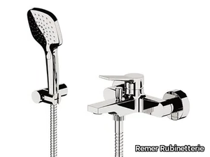 SLASH & DOT - External single handle bathtub mixer with hand shower _ Remer Rubinetterie