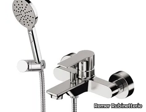 ENERGY - Wall-mounted chromed brass bathtub mixer with hand shower _ Remer Rubinetterie