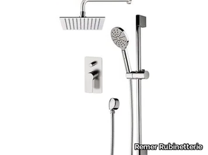 ENERGY - Chromed brass shower set with overhead shower _ Remer Rubinetterie