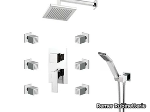 QUBIKA - Shower mixer with hand shower with overhead shower _ Remer Rubinetterie