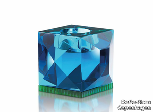 OPHELIA AZURE/GREEN - Crystal candle holder _ Reflections Copenhagen