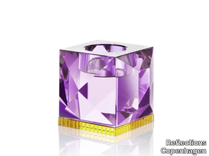 OPHELIA PURPLE/YELLOW - Crystal candle holder _ Reflections Copenhagen