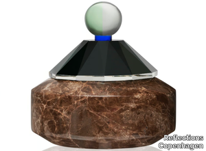 APPLE - Dark Emperador marble and crystal decorative object _ Reflections Copenhagen