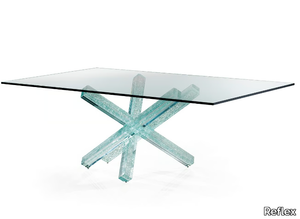 TRANSEO CRAQUELÈ - Rectangular glass dining table _ Reflex