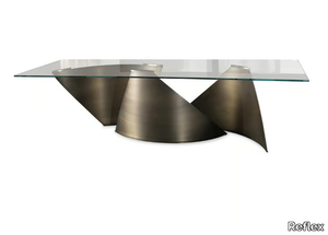 VELE - Rectangular glass dining table _ Reflex