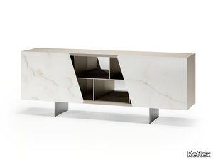 VERTIGO - Glass sideboard with sliding doors _ Reflex