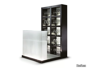 AVANTGARDE - Wood and glass bar cabinet with integrated lighting _ Reflex