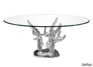 CORALLO - Round glass dining table _ Reflex