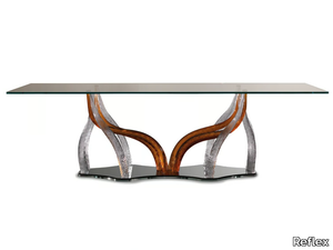 FLAMBÈ 72 - Rectangular glass dining table _ Reflex