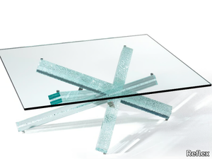 MIKADO 40 - Square glass coffee table _ Reflex