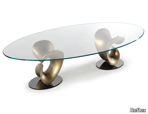 PARENTESIS - Oval glass dining table _ Reflex