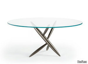 PITTO 72 - Round glass dining table _ Reflex