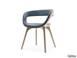 NIDO - Open back leather and wooden chair _ Reflex