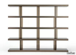 TANGO T - Open modular wood and glass bookcase _ Reflex