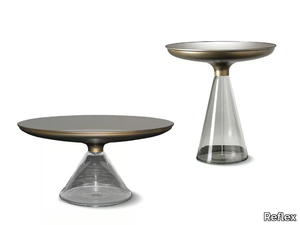 ACCADEMIA - Round glass coffee table _ Reflex