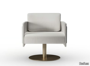 AMET - Swivel fabric armchair with armrests _ Reflex