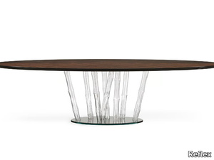 BAMBOO - Oval wooden dining table _ Reflex