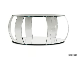 BARRIQUE - Round glass coffee table for living room _ Reflex