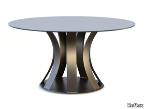 BARRIQUE - Round glass dining table _ Reflex