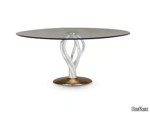 BOLSHÒJ - Round glass dining table _ Reflex