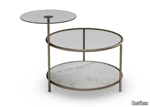 EGEO - Round glass coffee table with integrated magazine rack _ Reflex