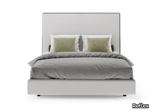 OH - Upholstered leather bed with integrated lighting _ Reflex