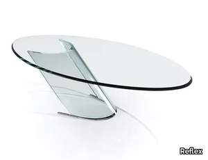 TAU - Oval glass coffee table _ Reflex