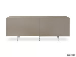 MIRAGE - Wood and glass sideboard with sliding doors _ Reflex