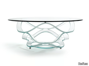 NEOLITICO - Round glass coffee table _ Reflex